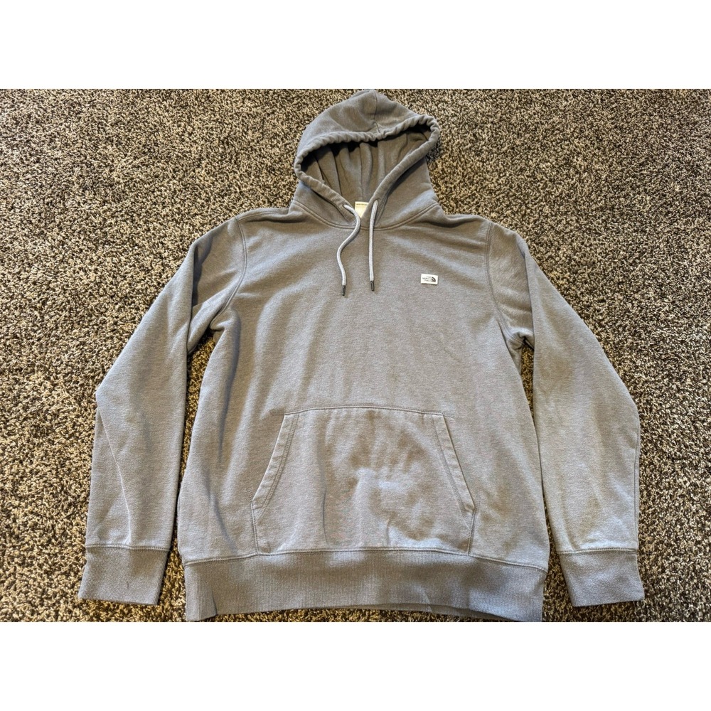 The North Face Hoodie Men's Large Gray Pullover Logo Patch
